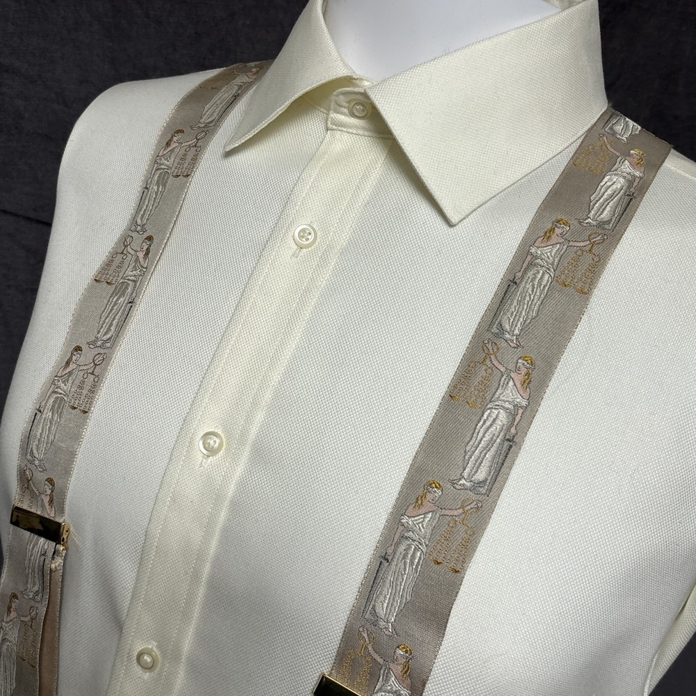 Vintage Trafalgar Suspenders Limited Edition Silk Scales Justice Lawyer Braces